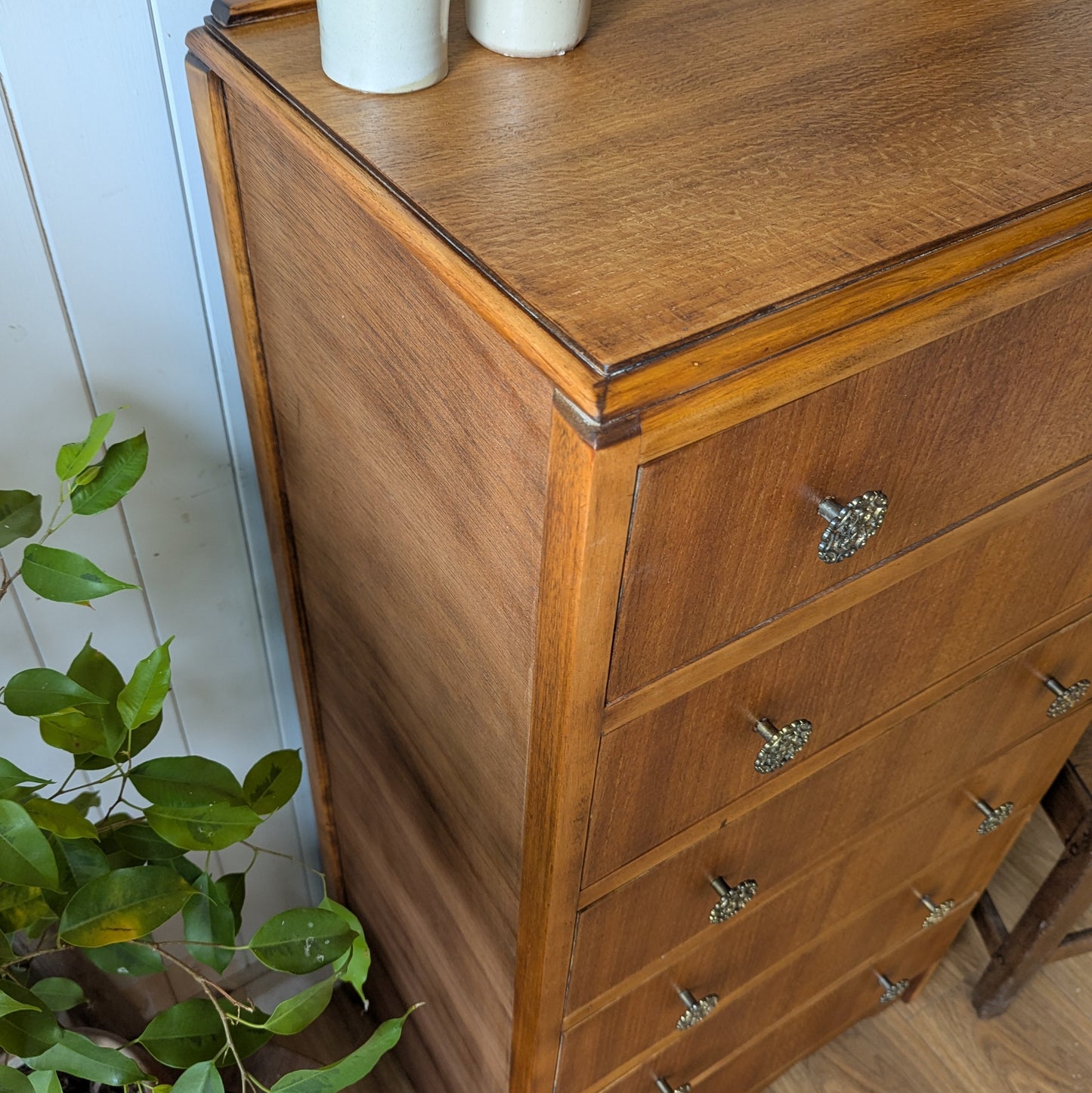 Tall Vintage Oak Chest of Drawers