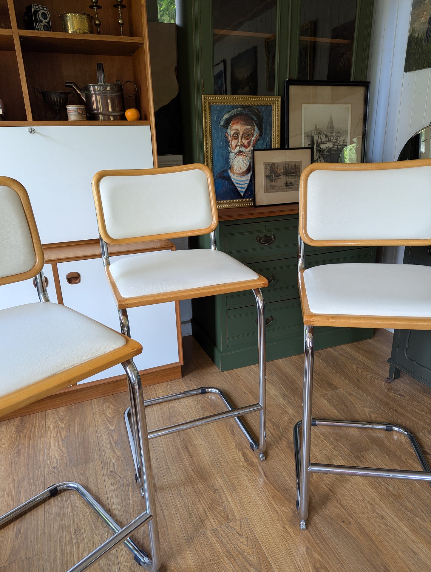 Set of Three Cesca Bar Stools