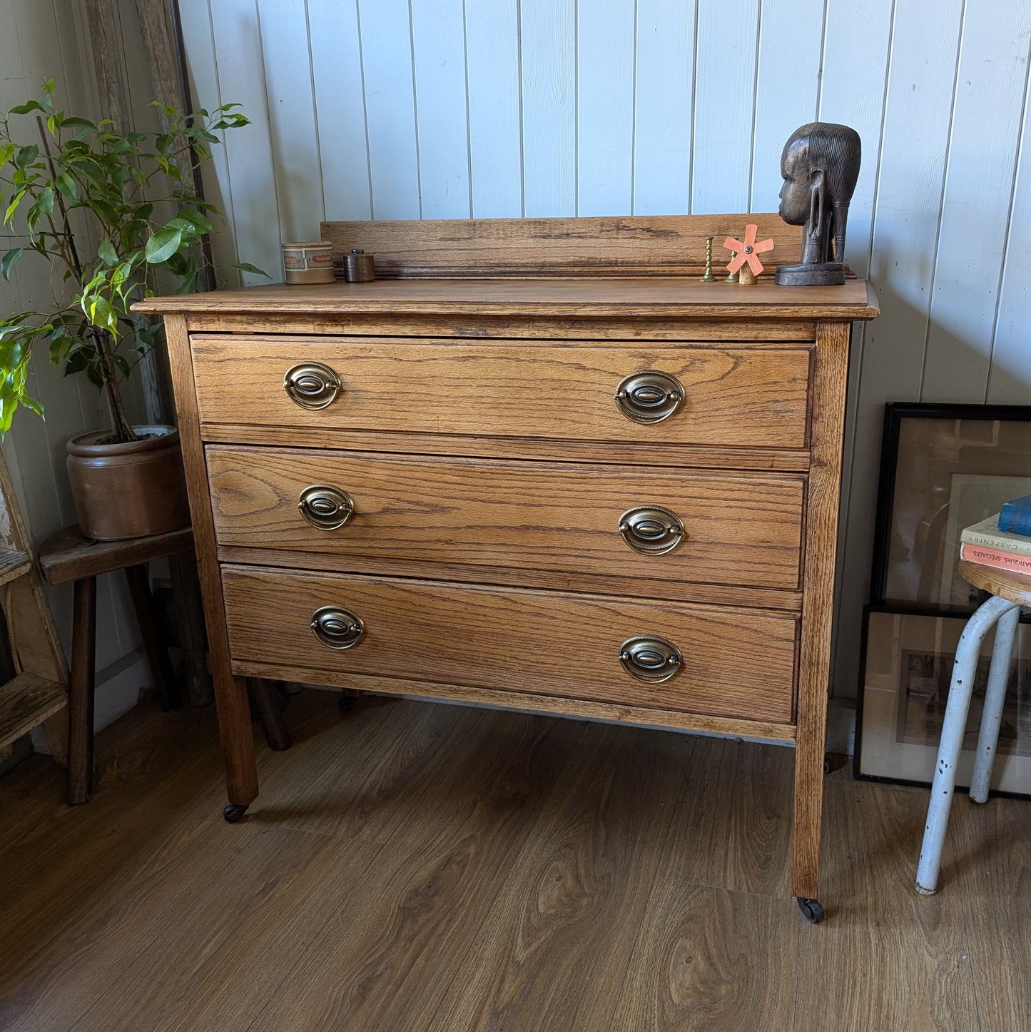 Small Antique Oak Chest of Drawers