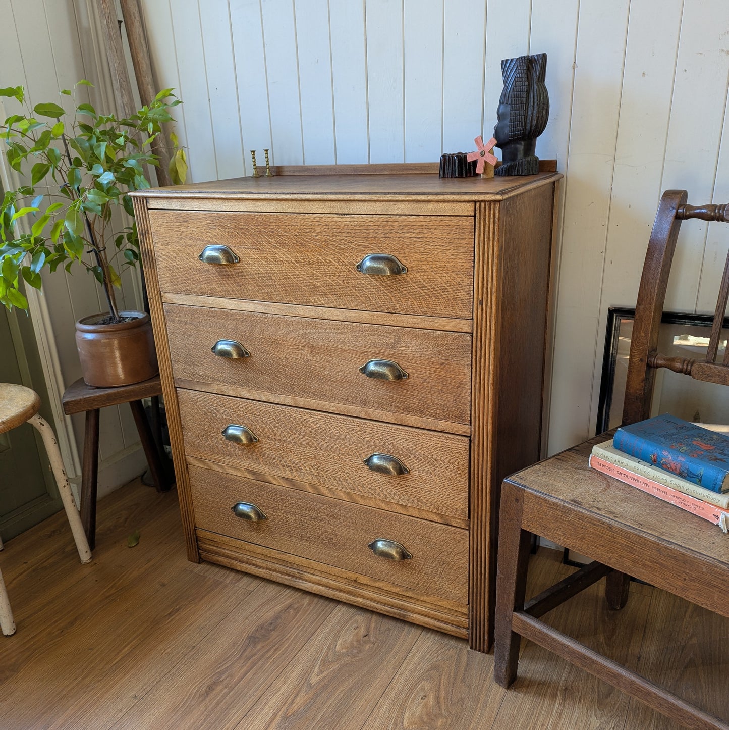 Small Vintage Oak Chest of Drawers