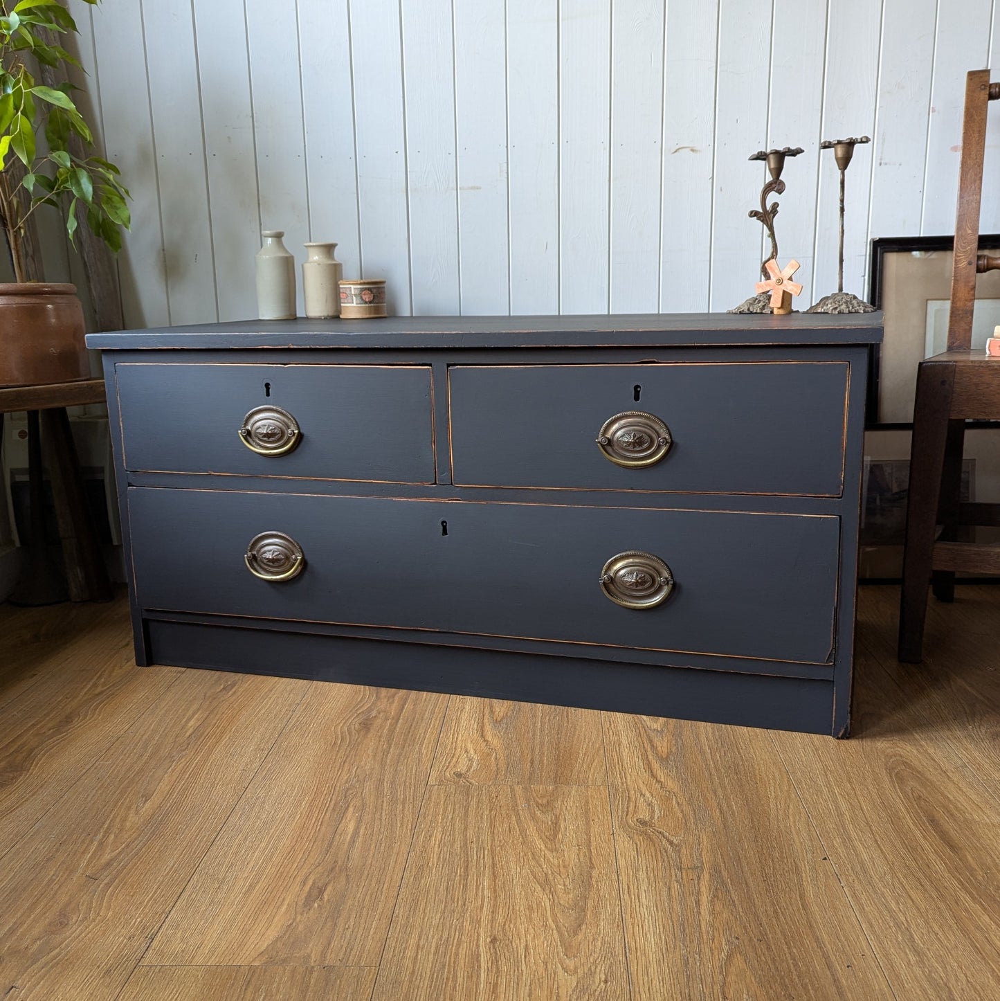 Low Antique Chest of Drawers