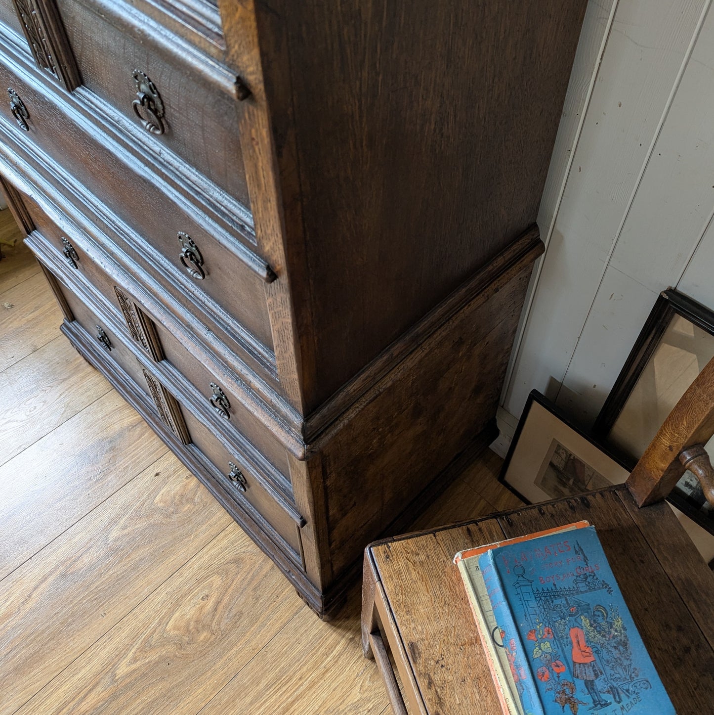 Antique Oak Chest on Chest