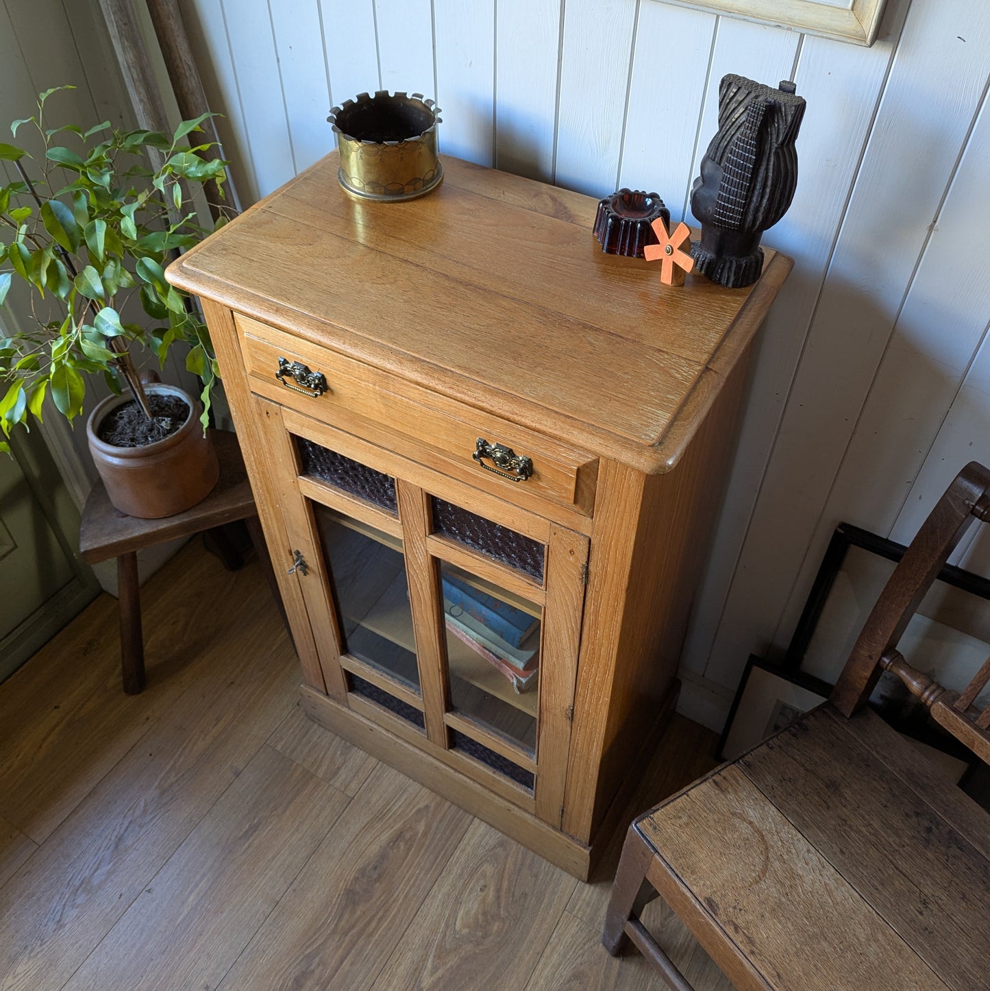 Small Arts and Crafts Glazed Cabinet
