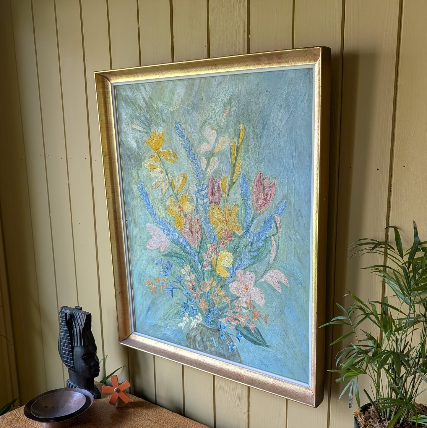 Mid-Century Impressionist Floral Oil Painting