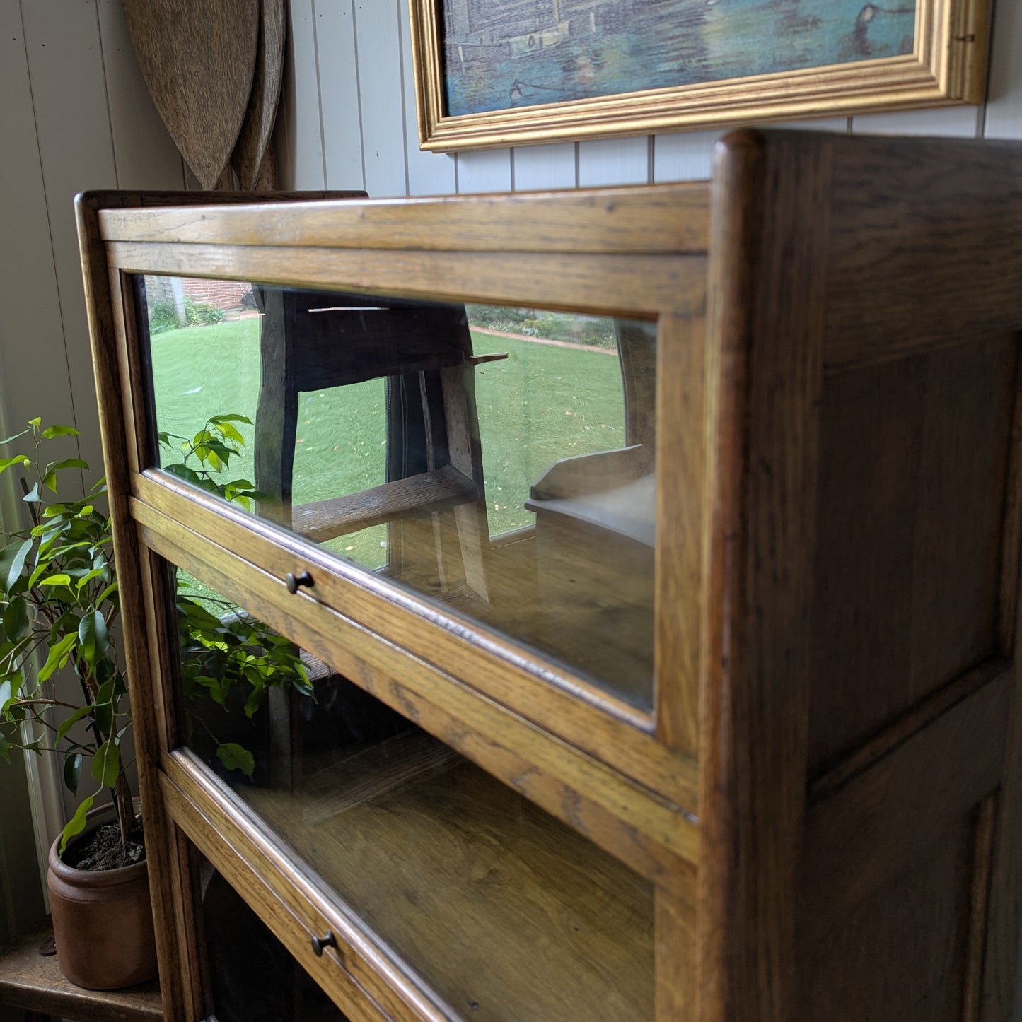 Antique Oak Barristers Bookcase