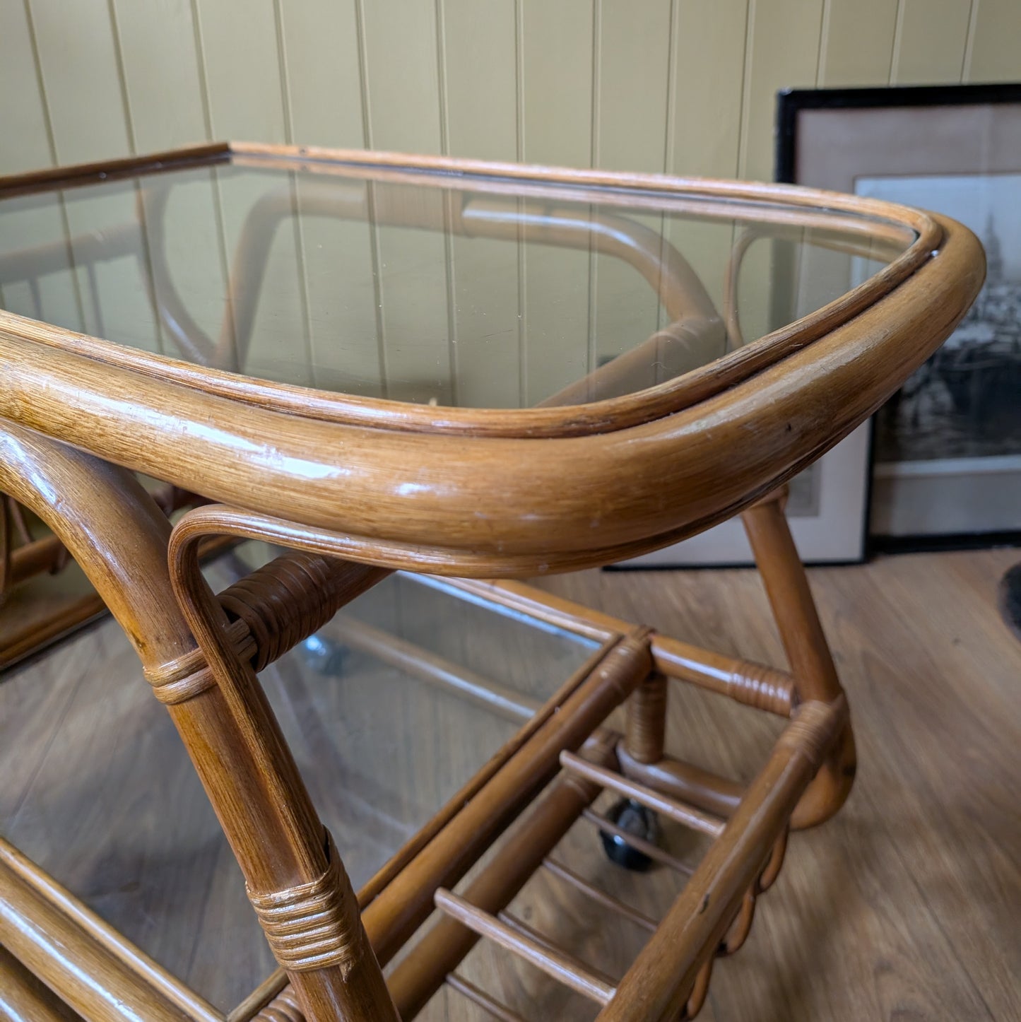 1950s Italian Bamboo Bar Cart