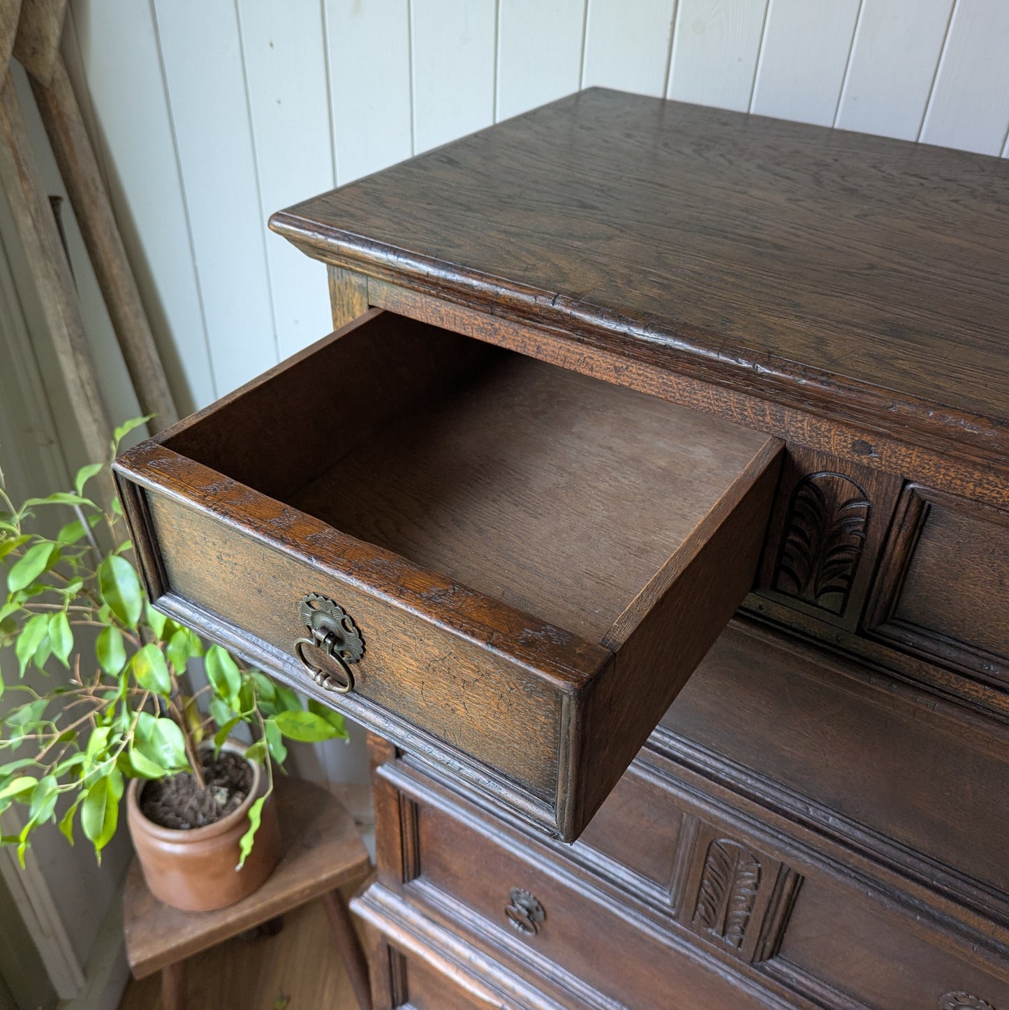 Antique Oak Chest on Chest