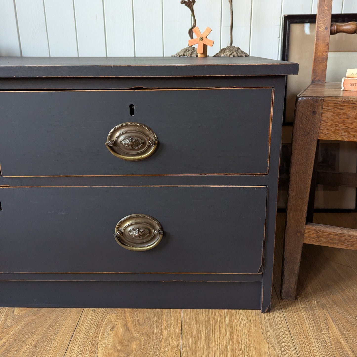 Low Antique Chest of Drawers