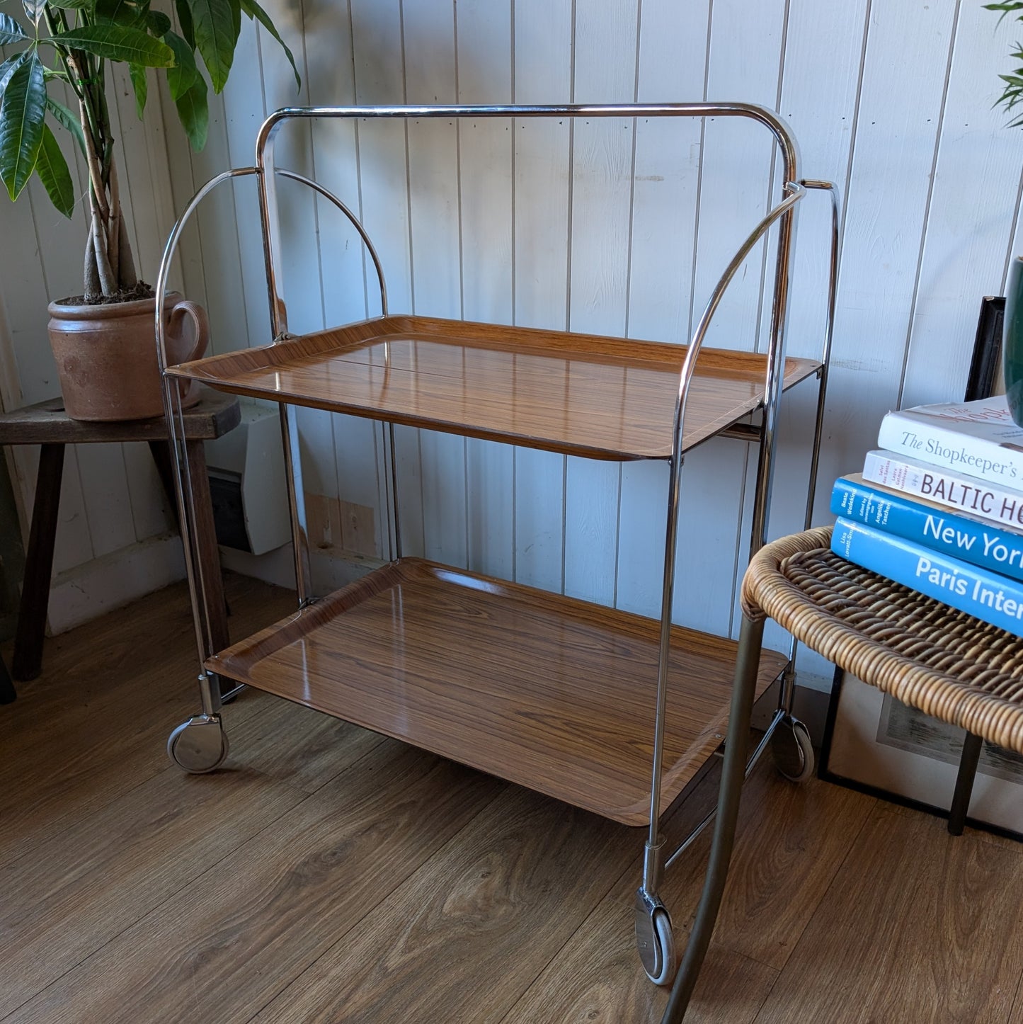 German Mid Century Folding Drinks Trolley