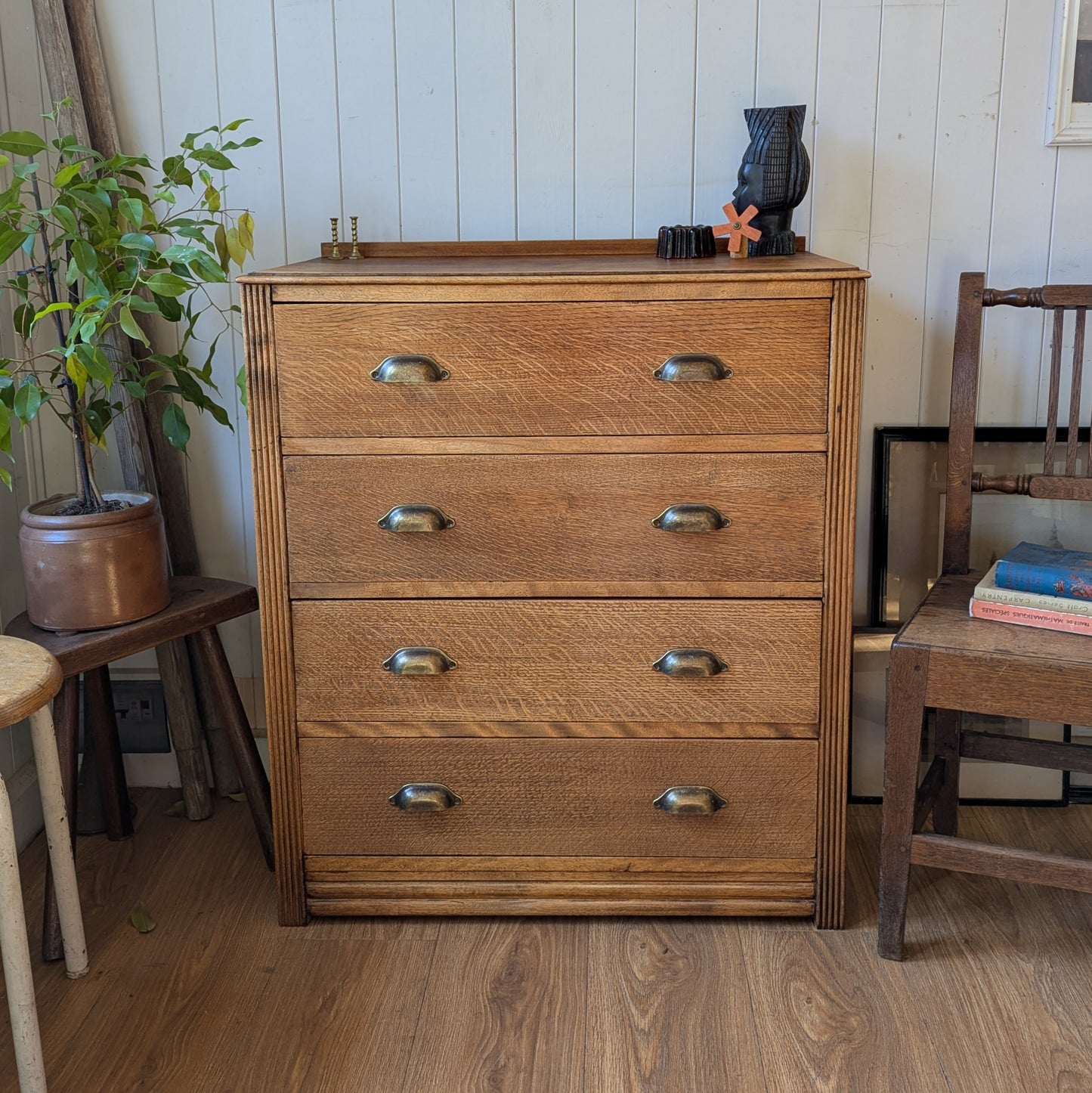 Small Vintage Oak Chest of Drawers