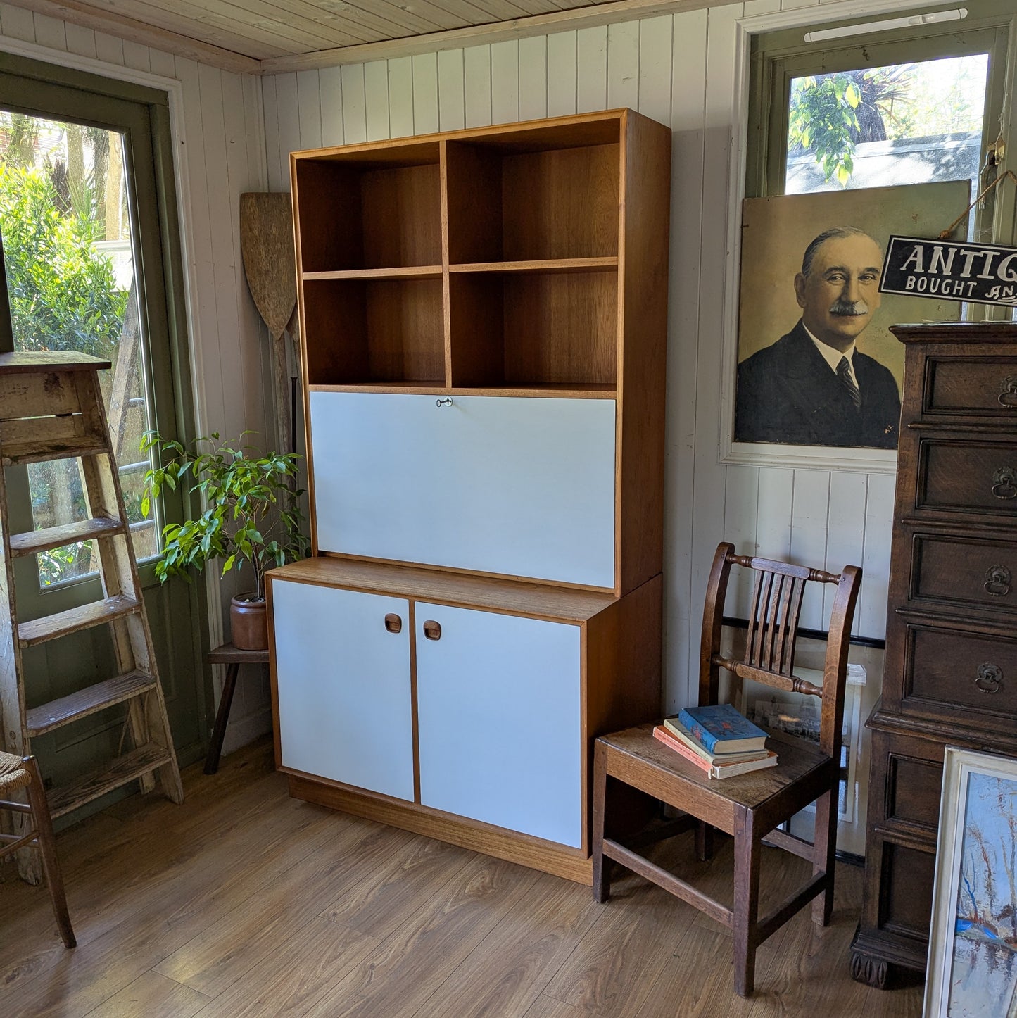 Mid Century Bookcase Bureau