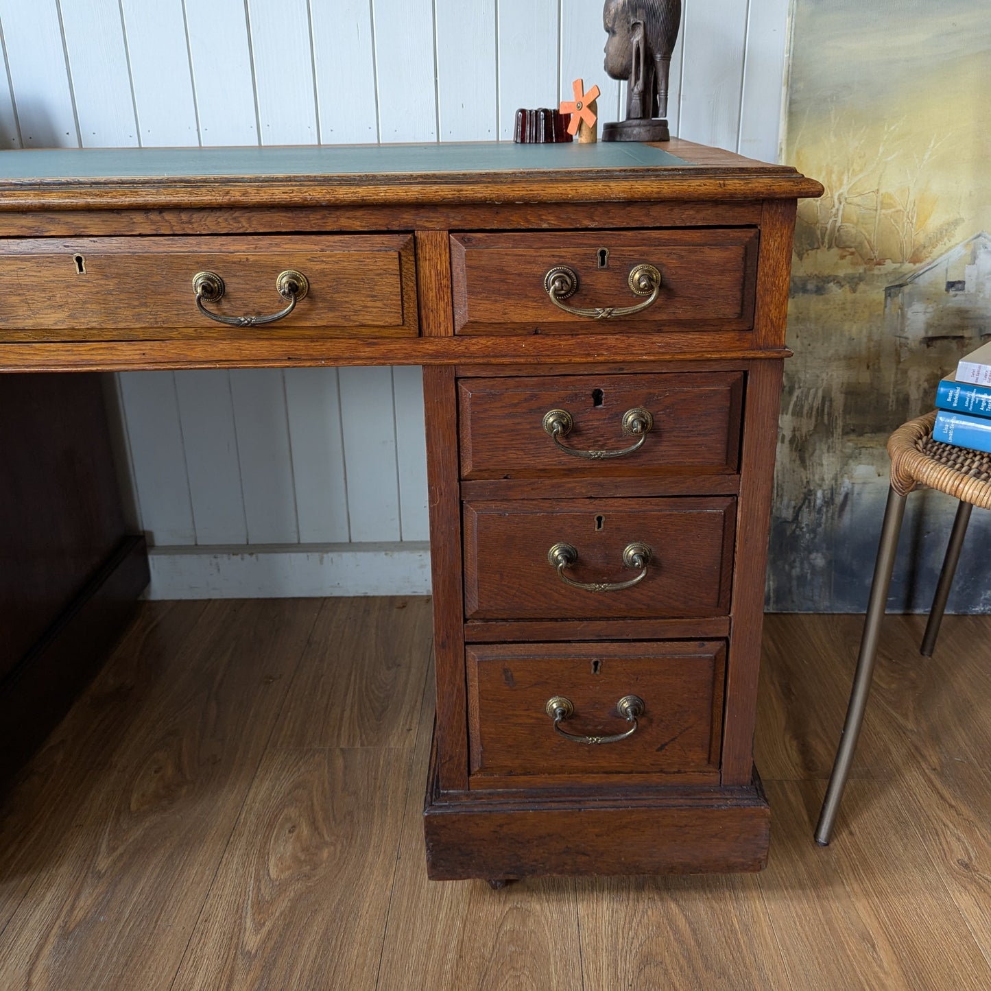 Antique Oak Twin Pedestal Desk