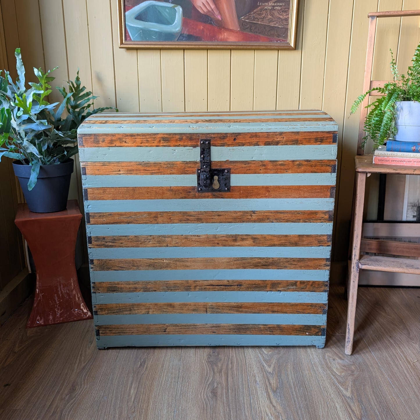 Painted Antique Dome Top Chest