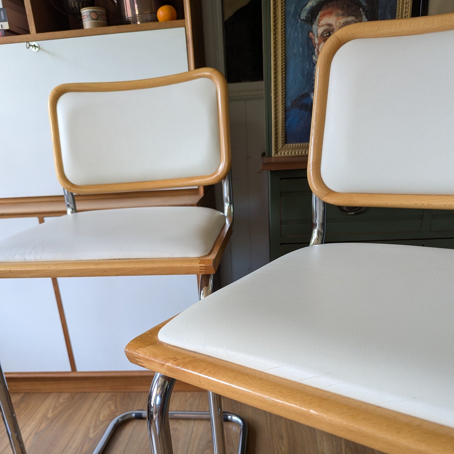 Set of Three Cesca Bar Stools