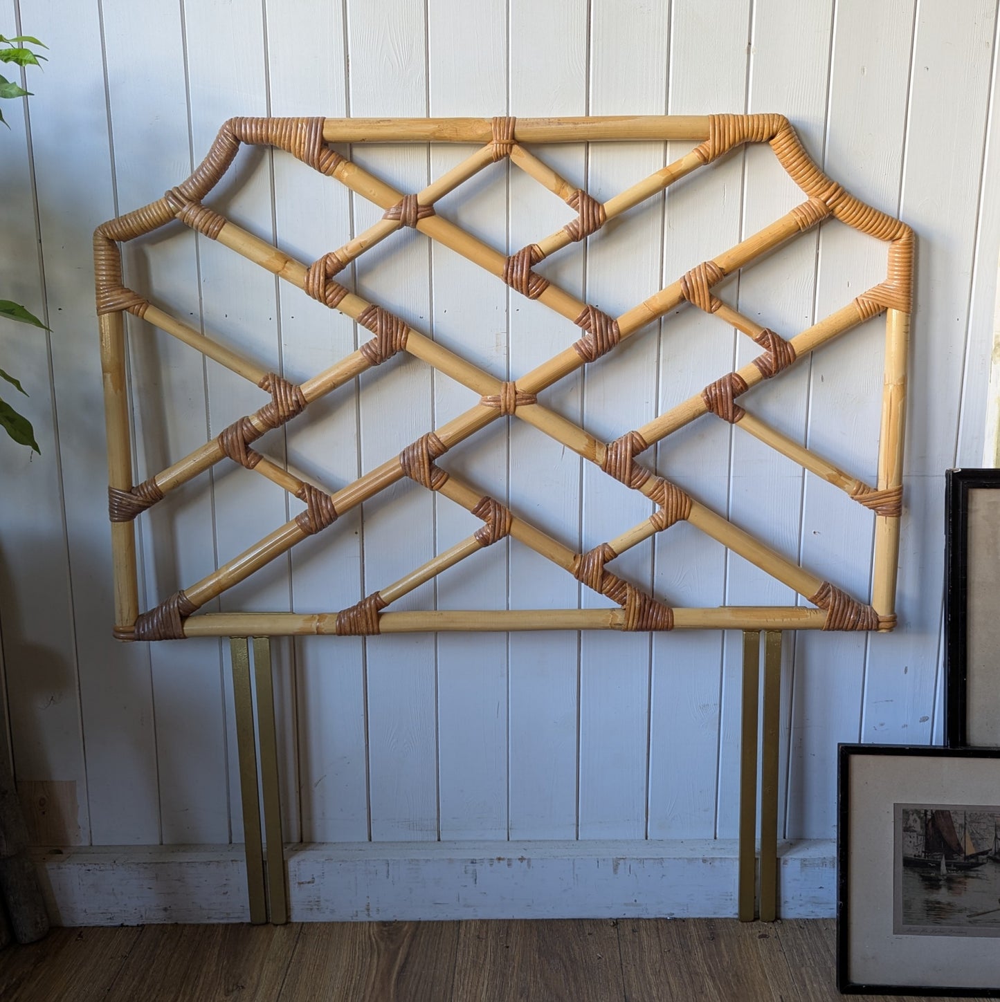 Mid Century Bamboo Single Headboard