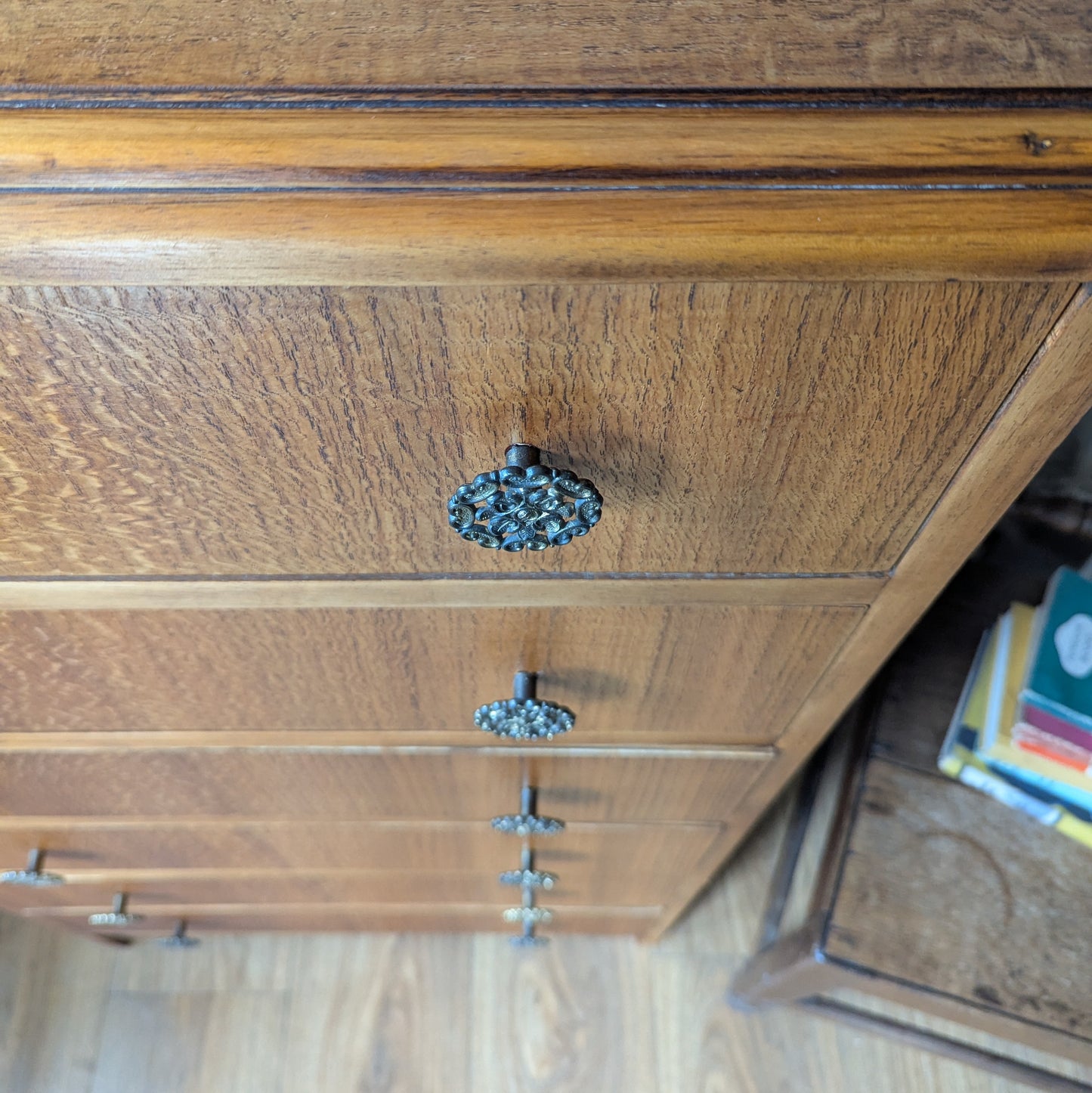 Tall Vintage Oak Chest of Drawers