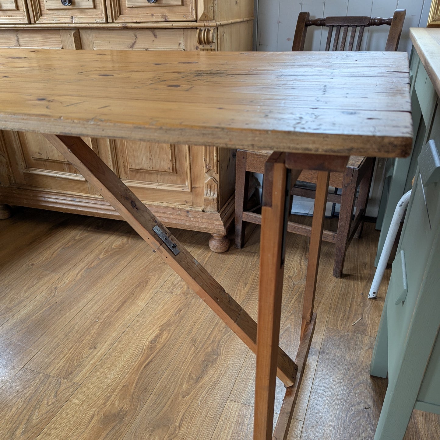 Vintage Pine Trestle Table