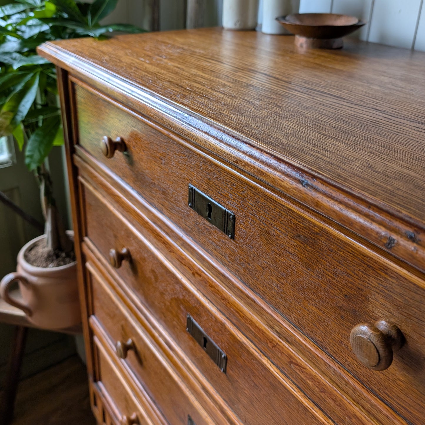 Vintage French Oak Chest of the Drawers