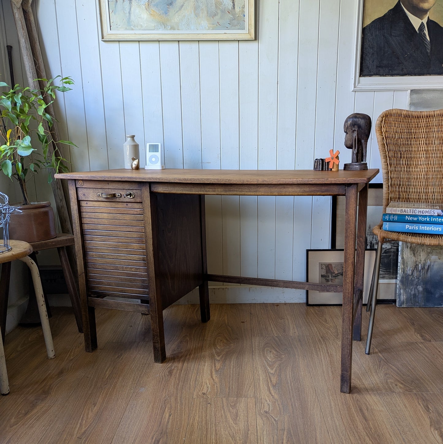 Antique French Tambour Front Desk