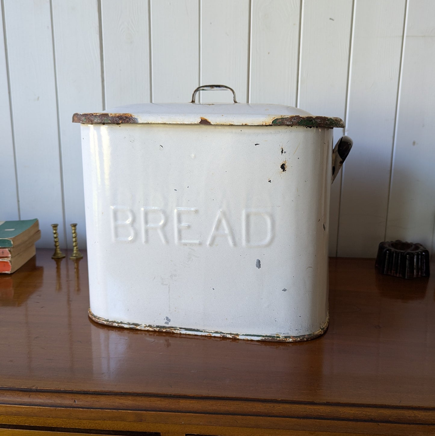 Vintage Enamel Bread Bin