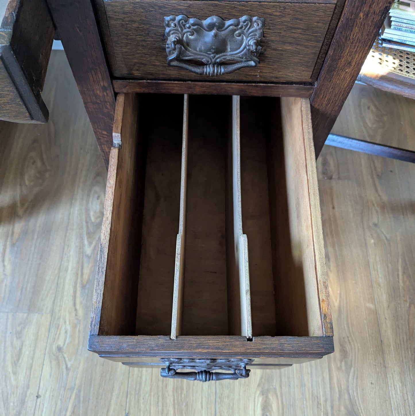 Oak Twin Pedestal Desk