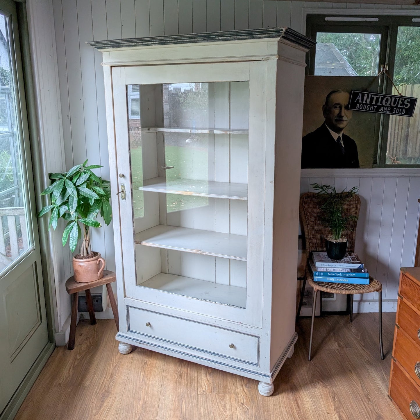 Large French Antique Glazed Cupboard
