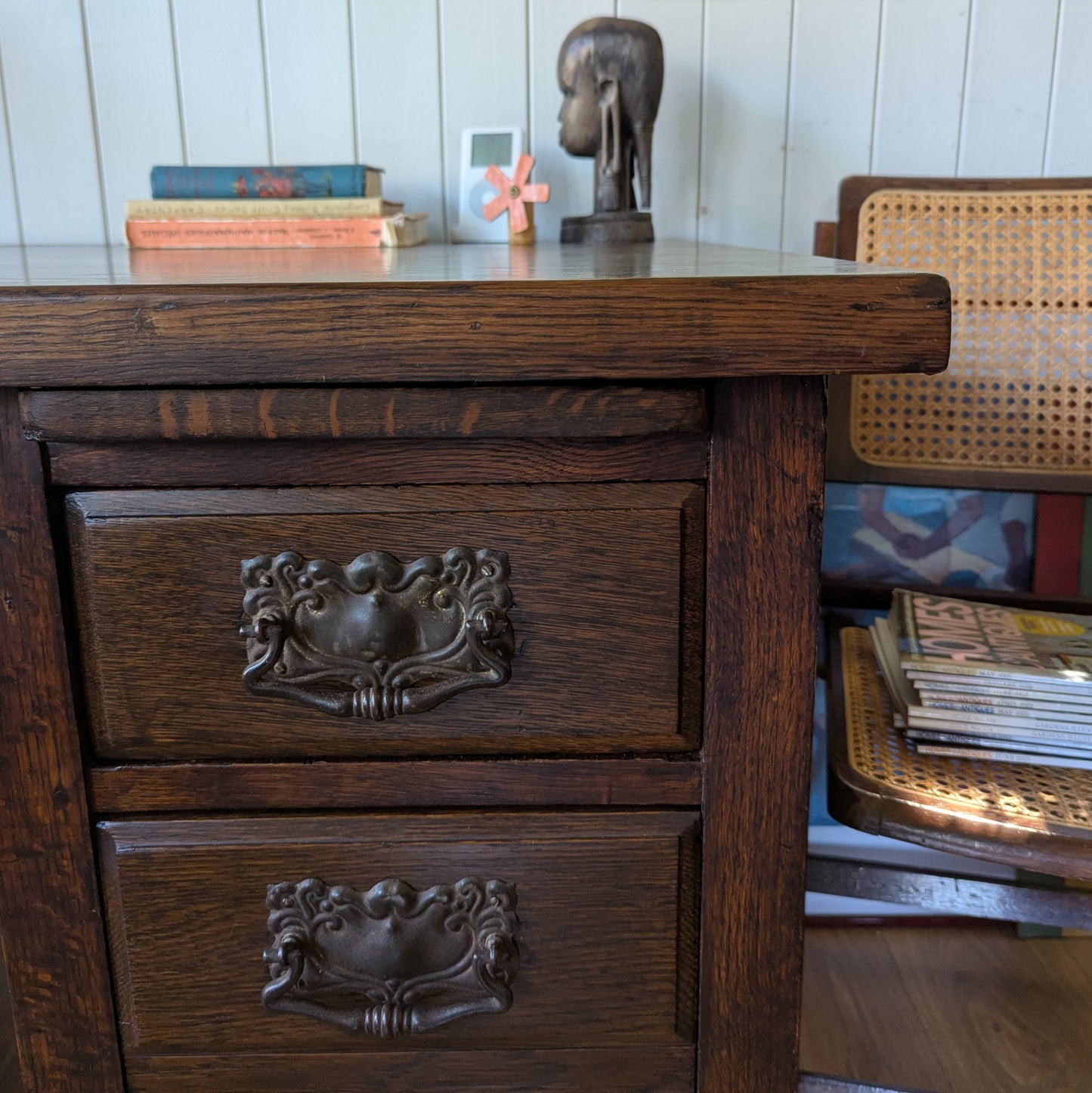 Oak Twin Pedestal Desk