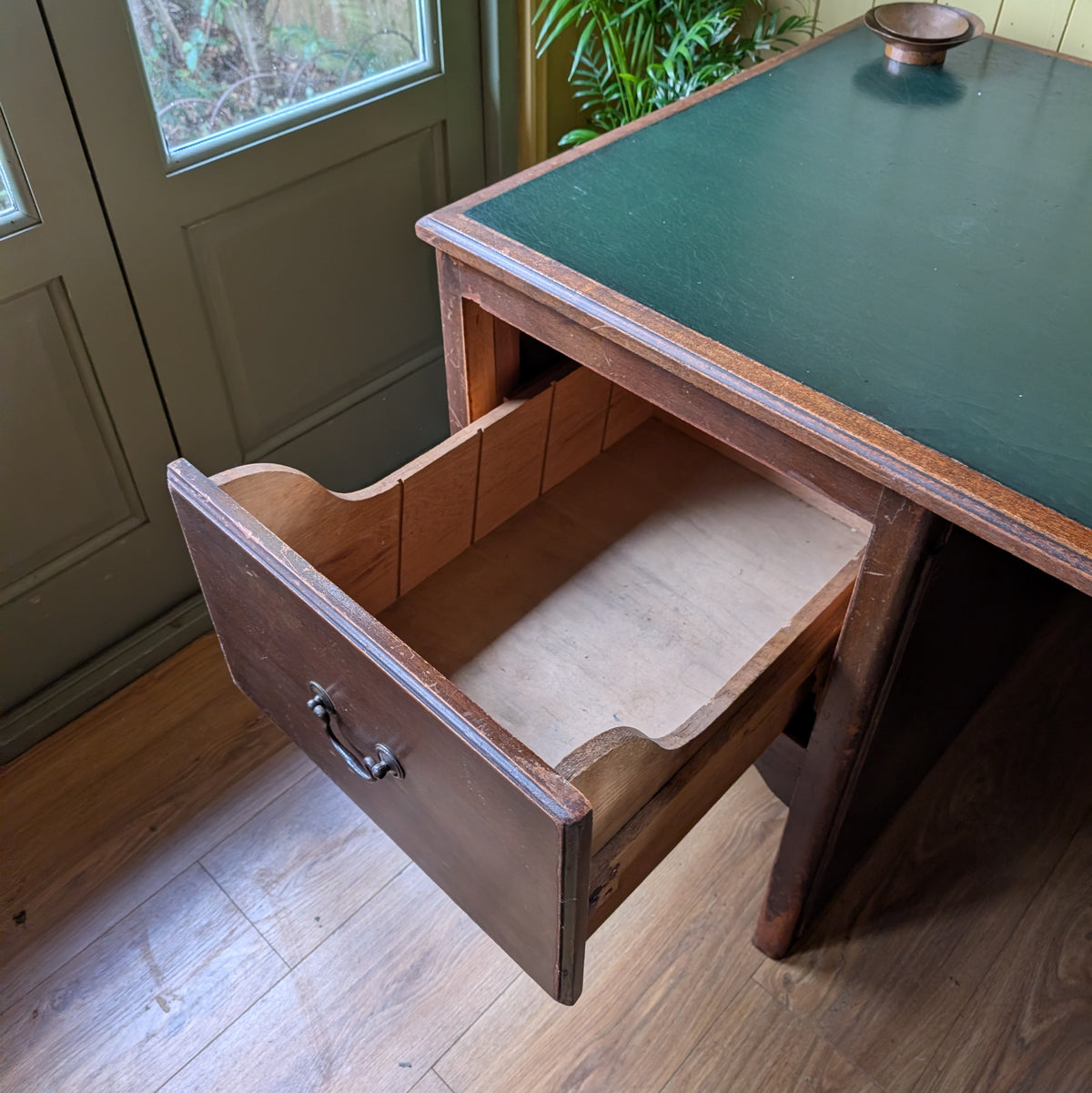 Large Antique Twin Pedestal Desk