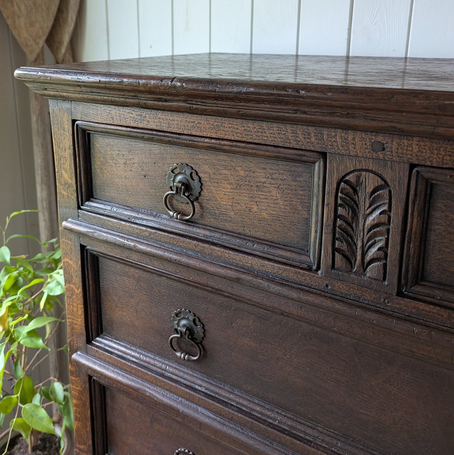 Antique Oak Chest on Chest