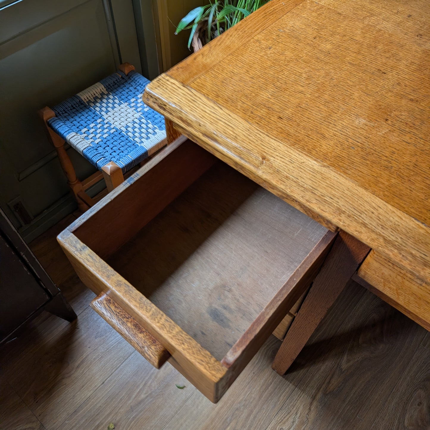Vintage Oak Twin Pedestal Desk