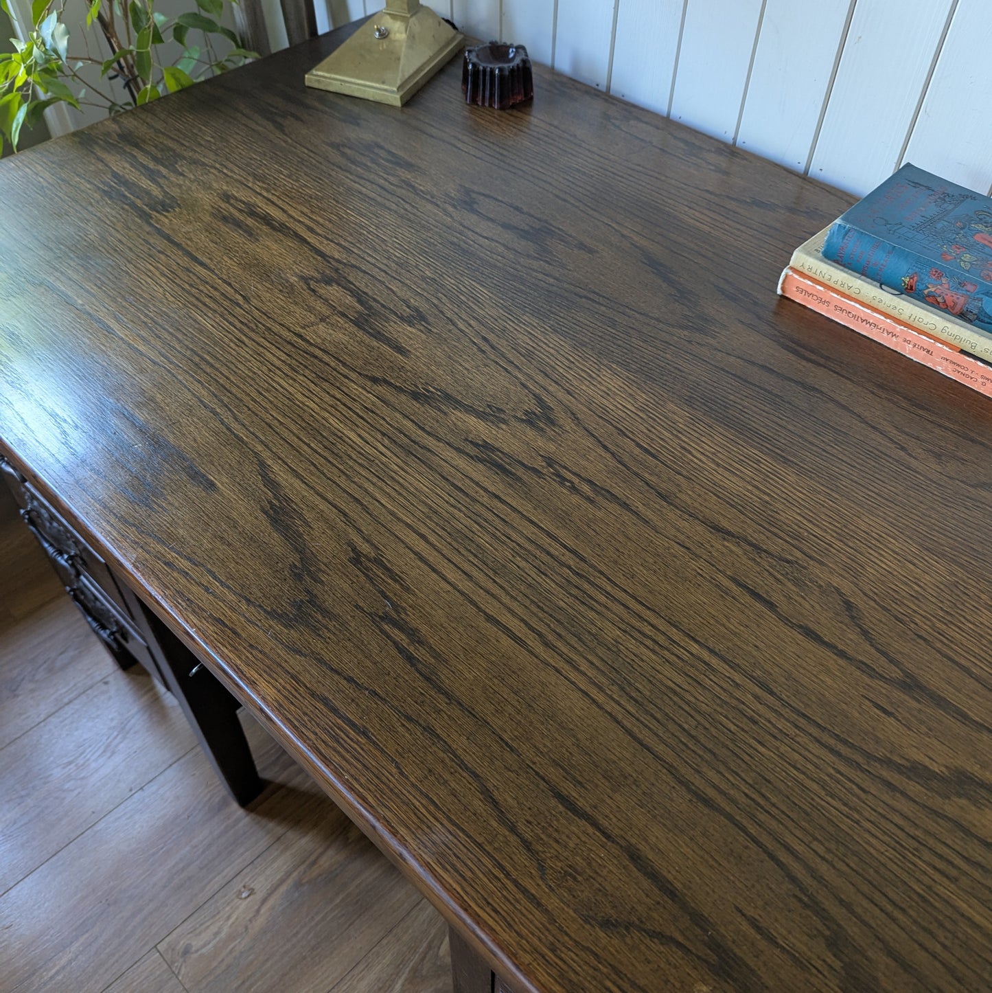 Oak Twin Pedestal Desk