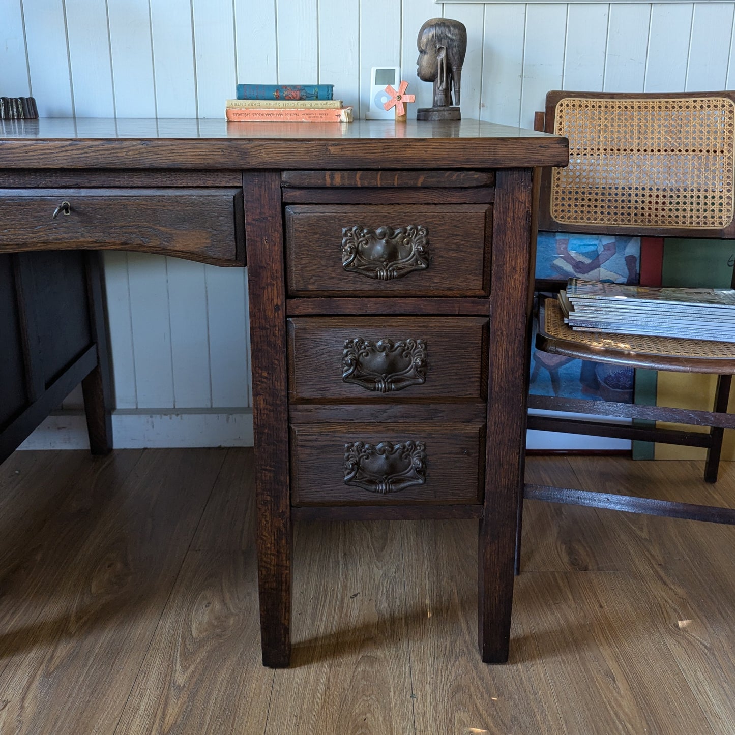 Oak Twin Pedestal Desk