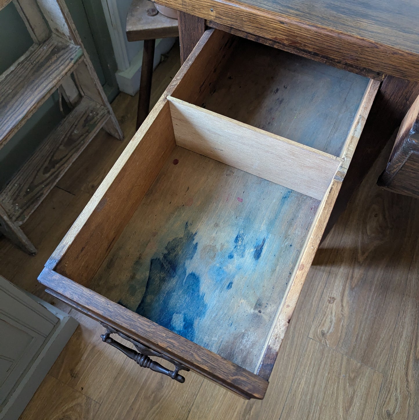 Oak Twin Pedestal Desk