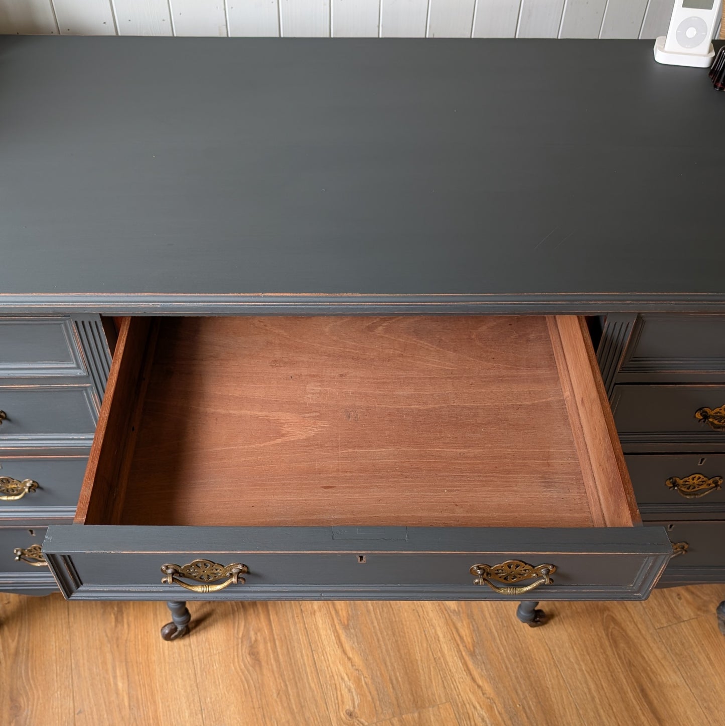 Painted Antique Twin Pedestal Desk