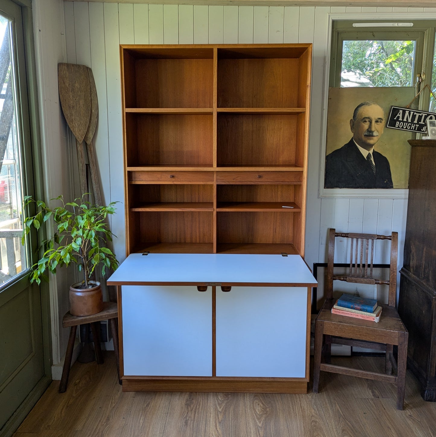 Mid Century Bookcase Bureau