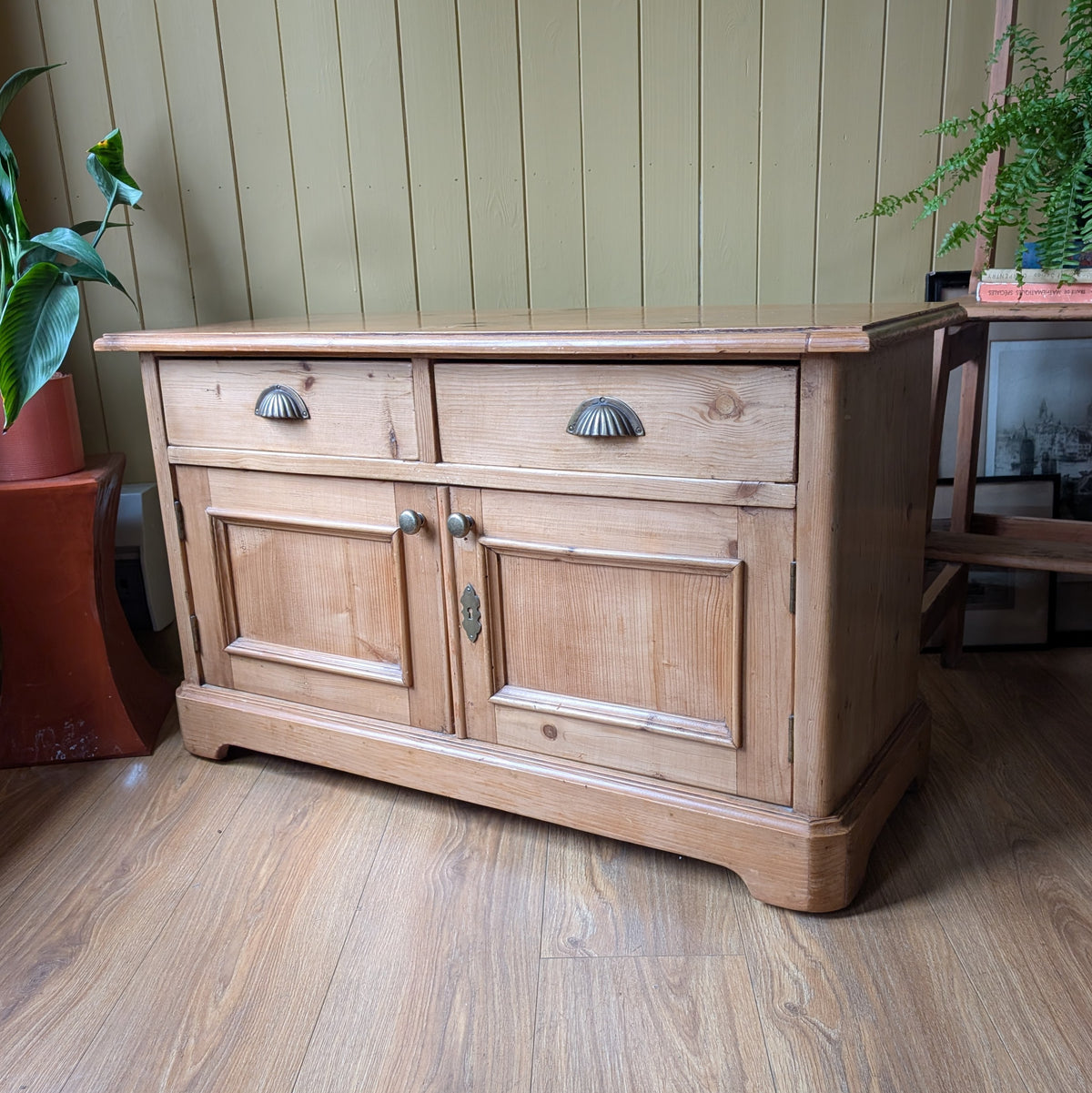 Low Victorian Pine Cupboard