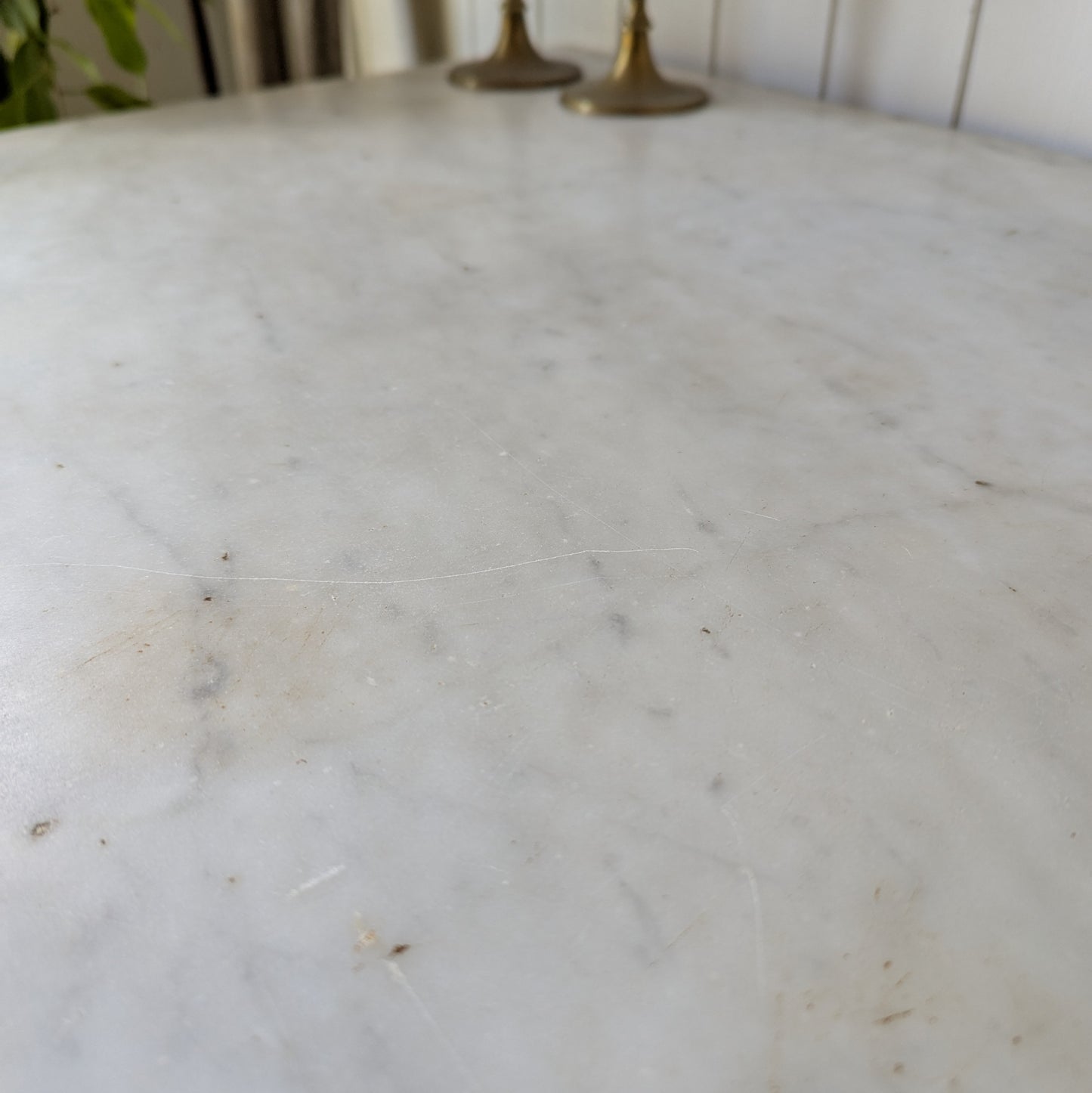 Painted Antique Cupboard with Marble Top