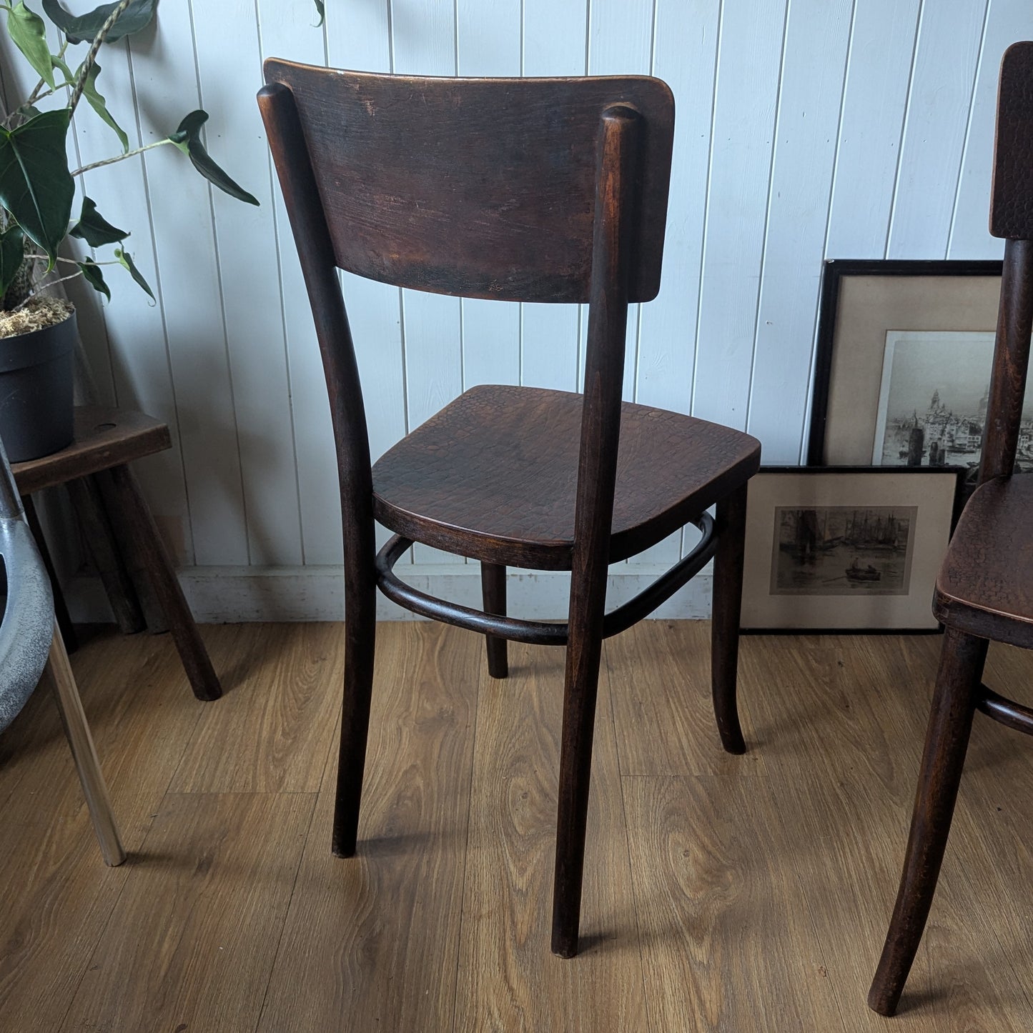 Pair of Antique Bentwood "Moc Croc" Bistro Chairs.