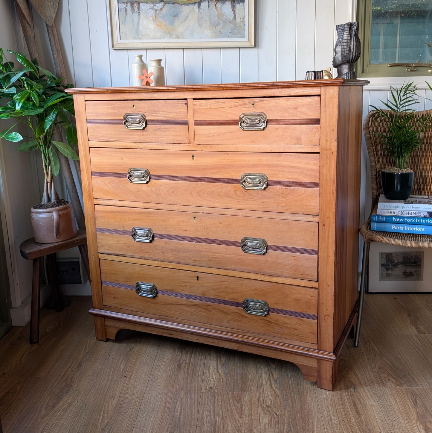 Satin Walnut Antique Chest of Drawers