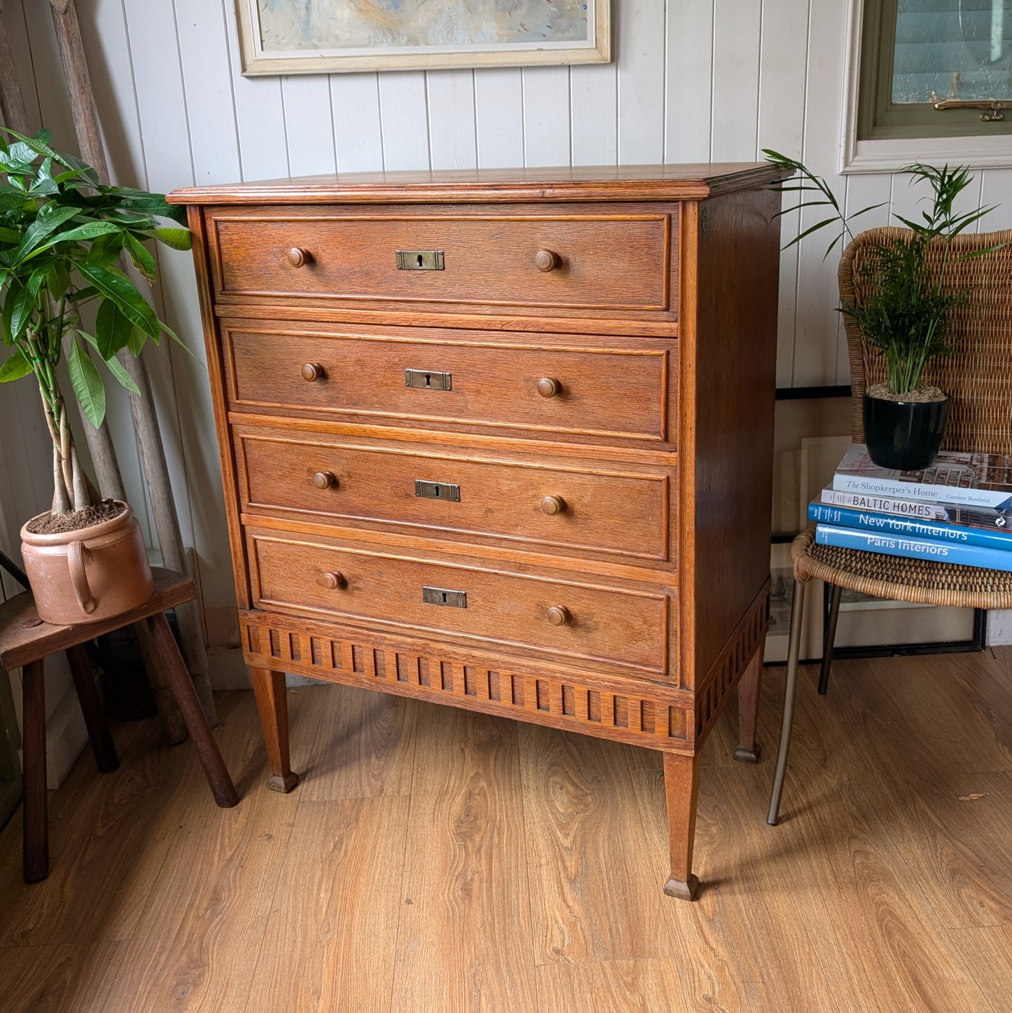 Vintage French Oak Chest of the Drawers