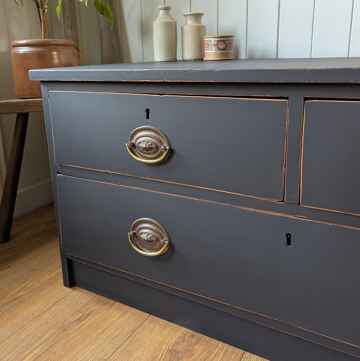 Low Antique Chest of Drawers
