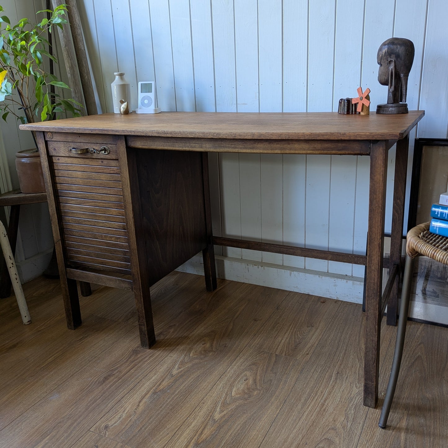 Antique French Tambour Front Desk