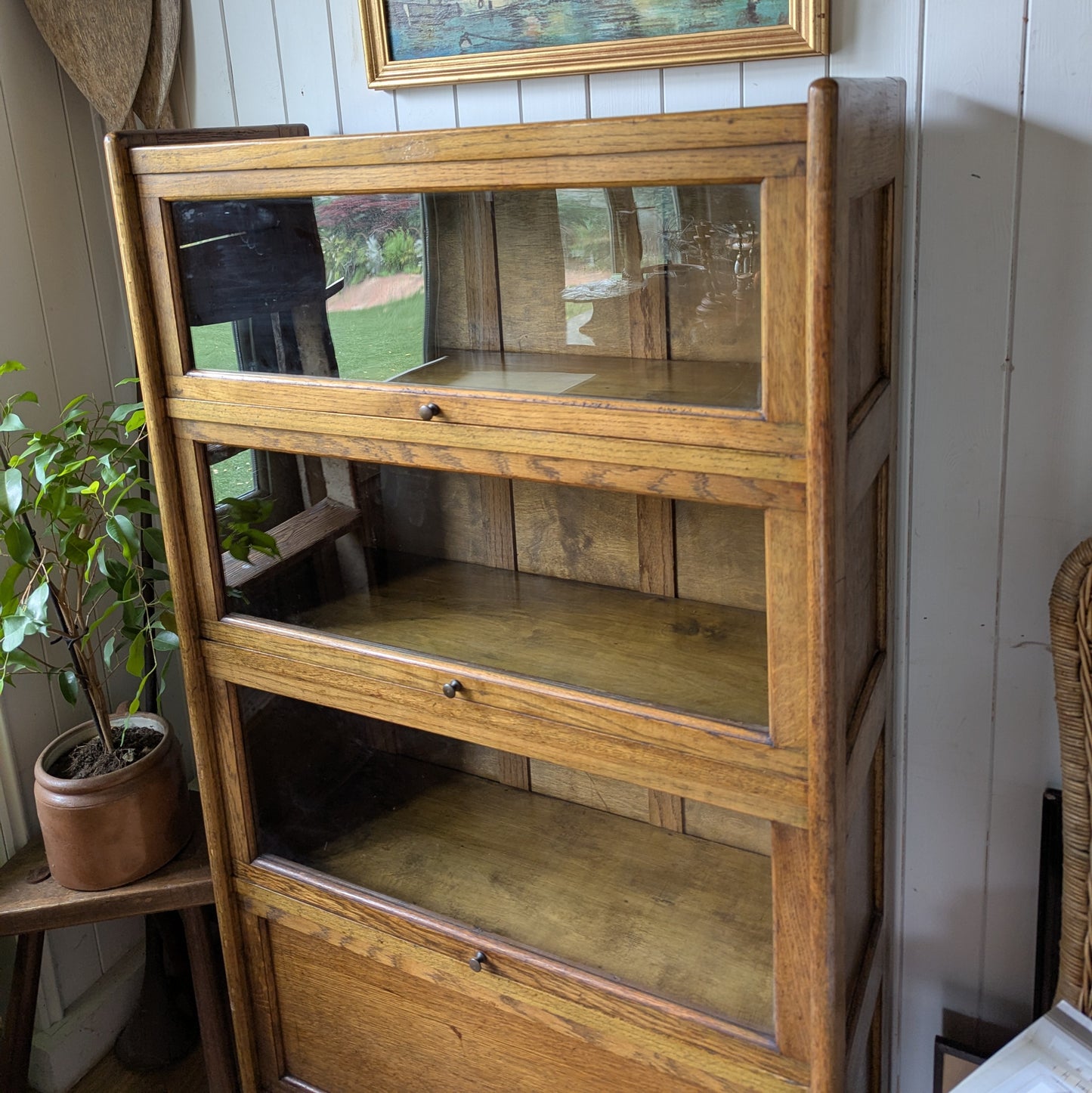 Antique Oak Barristers Bookcase