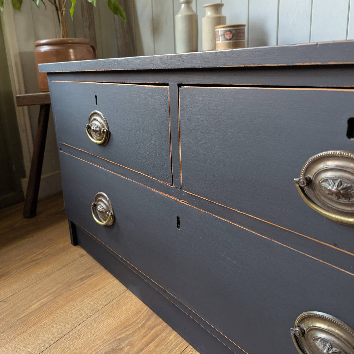 Low Antique Chest of Drawers