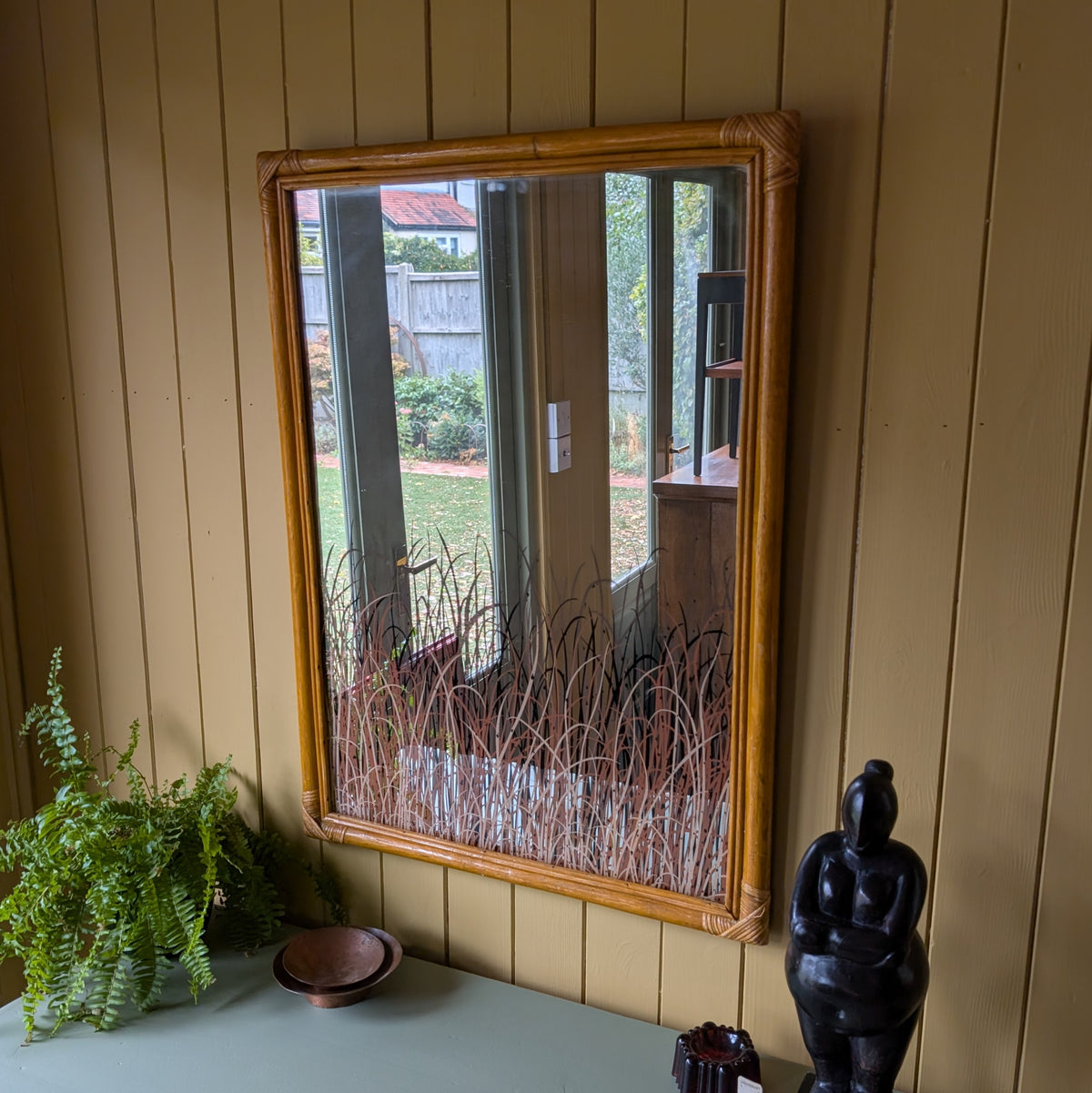 Mid Century Bamboo Mirror