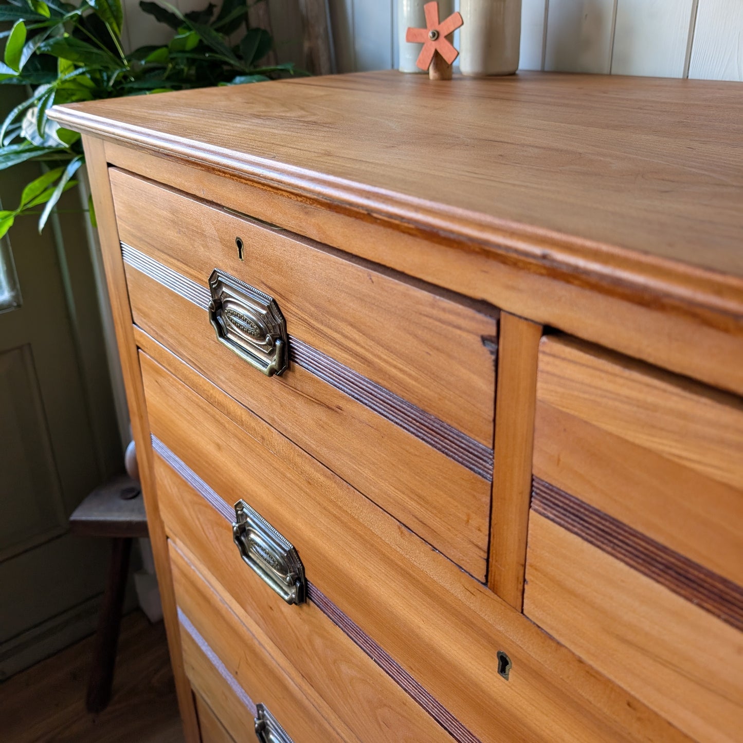 Satin Walnut Antique Chest of Drawers