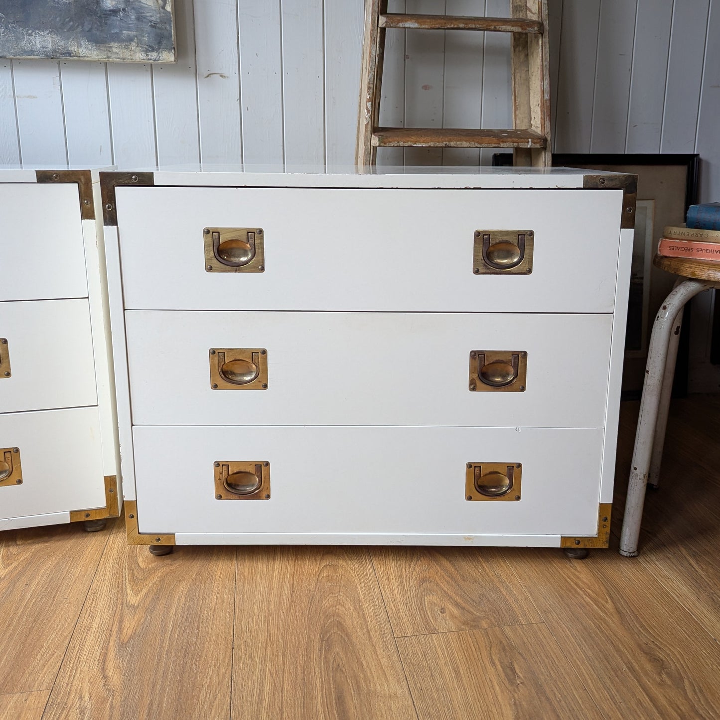 Pair of Mid Century Campaign Style Drawers