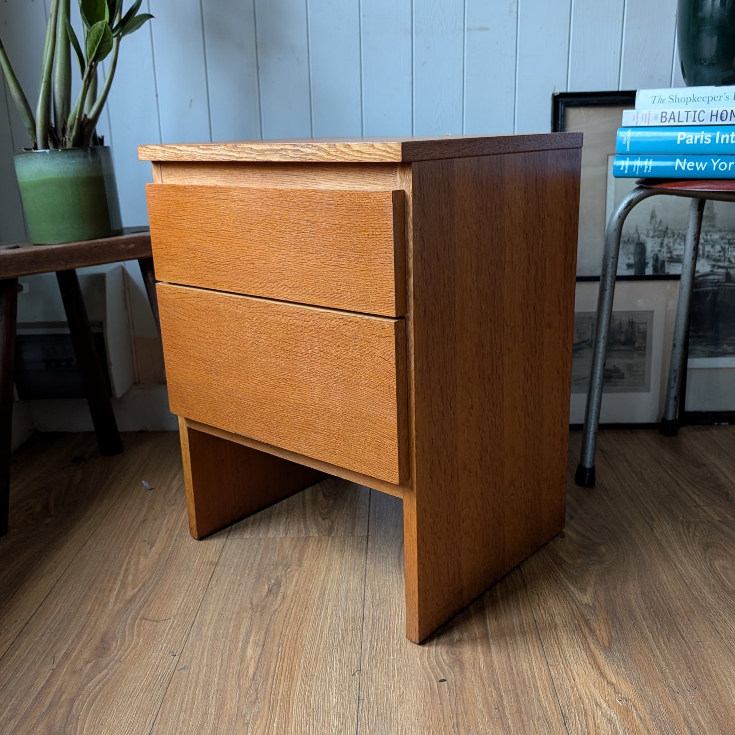 Small Mid Century Oak Bedside Table