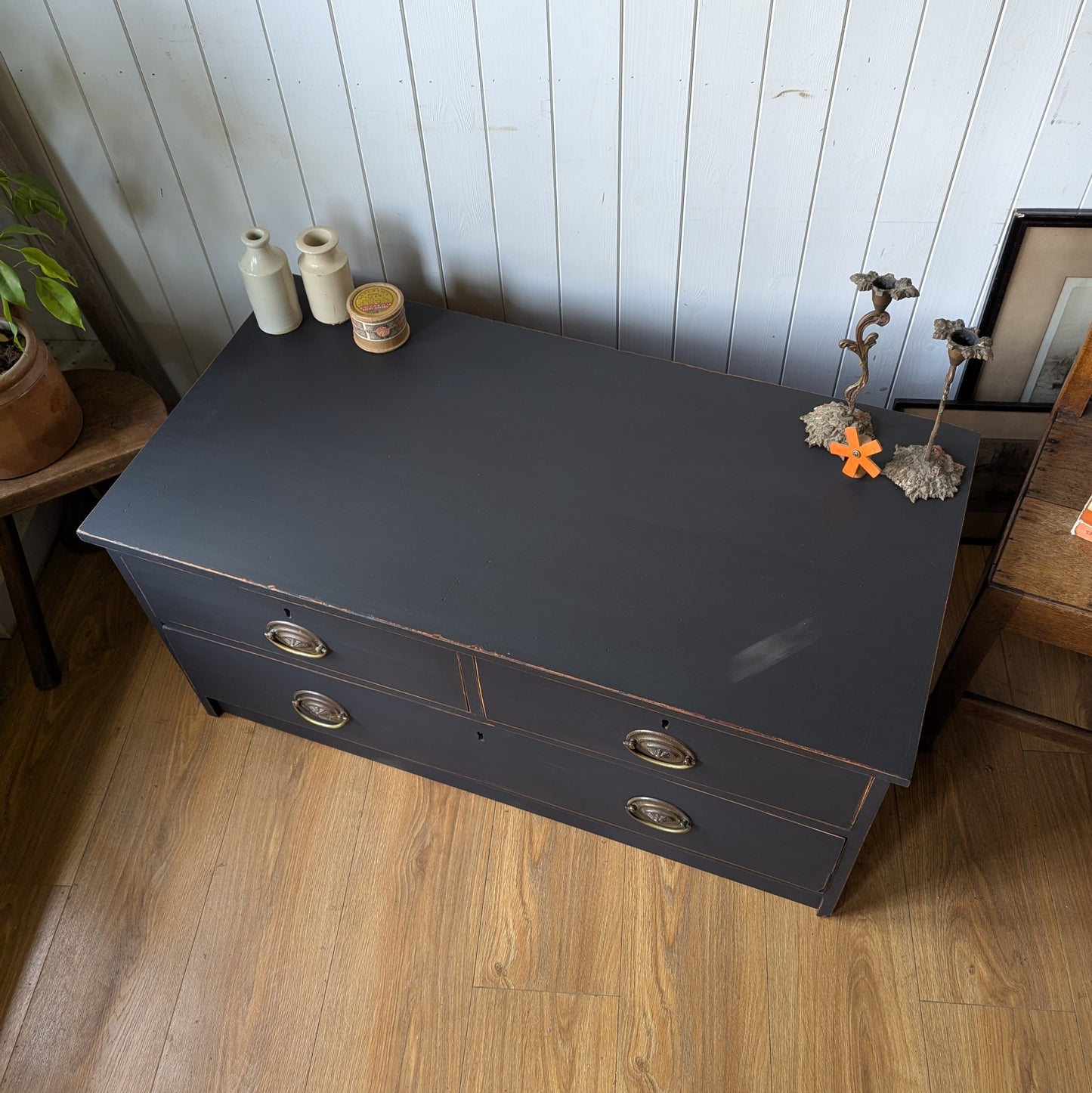 Low Antique Chest of Drawers