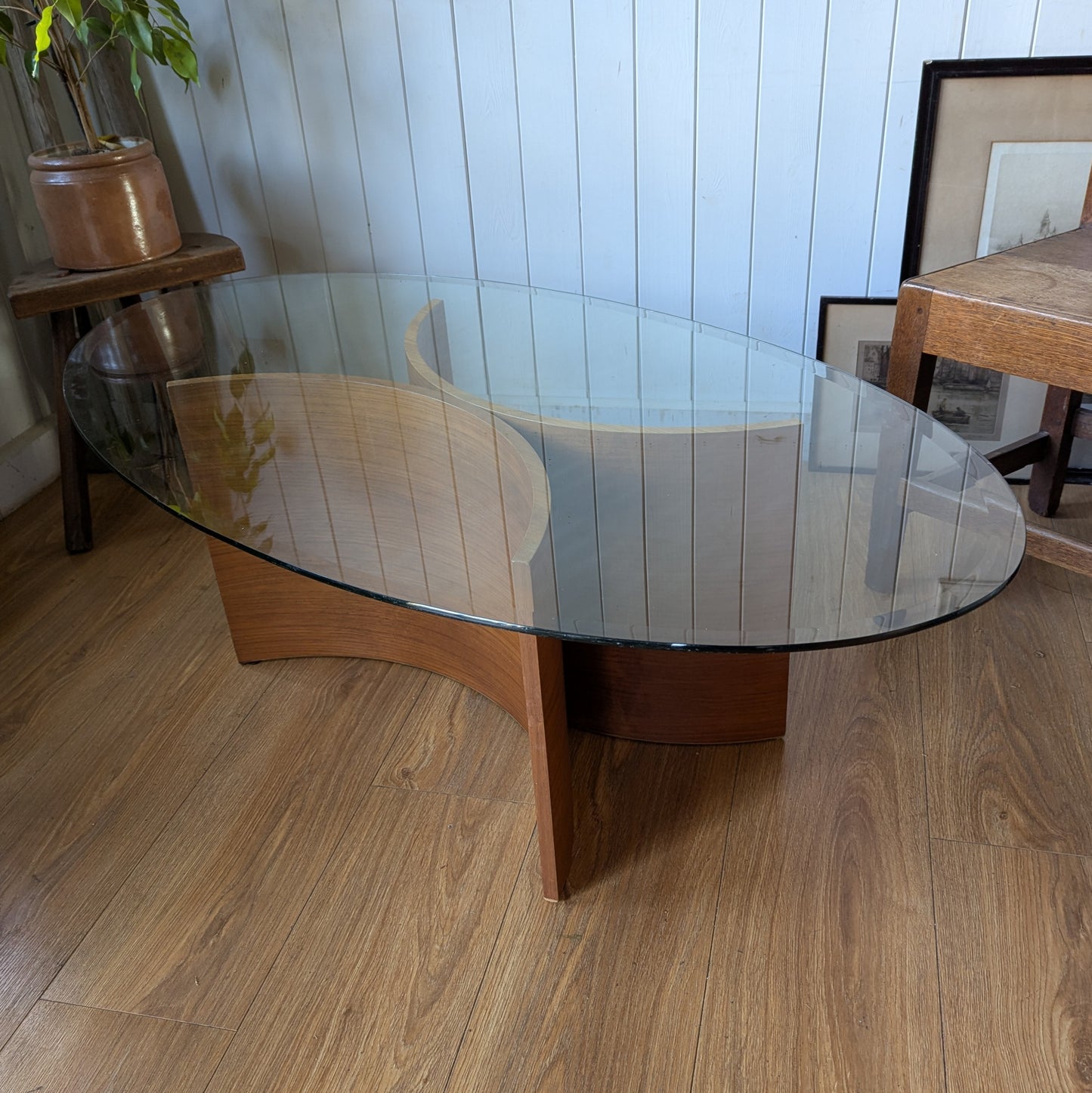 Mid Century Glass Coffee Table